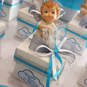 Modèle de Contenants décorés bleu