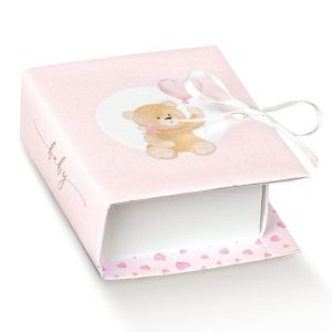 Boite livre Ours rose 17853