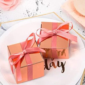 Boite Cube Rose Gold + ruban