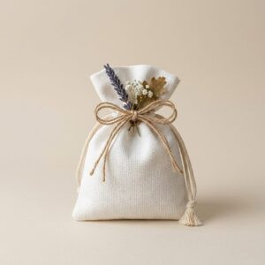 Lot de 5 bourses en toile coton